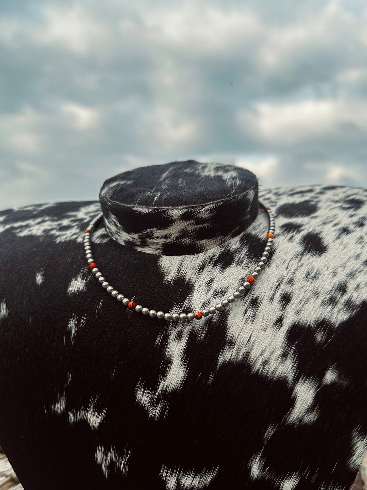 4 mm choker silver plated with orange