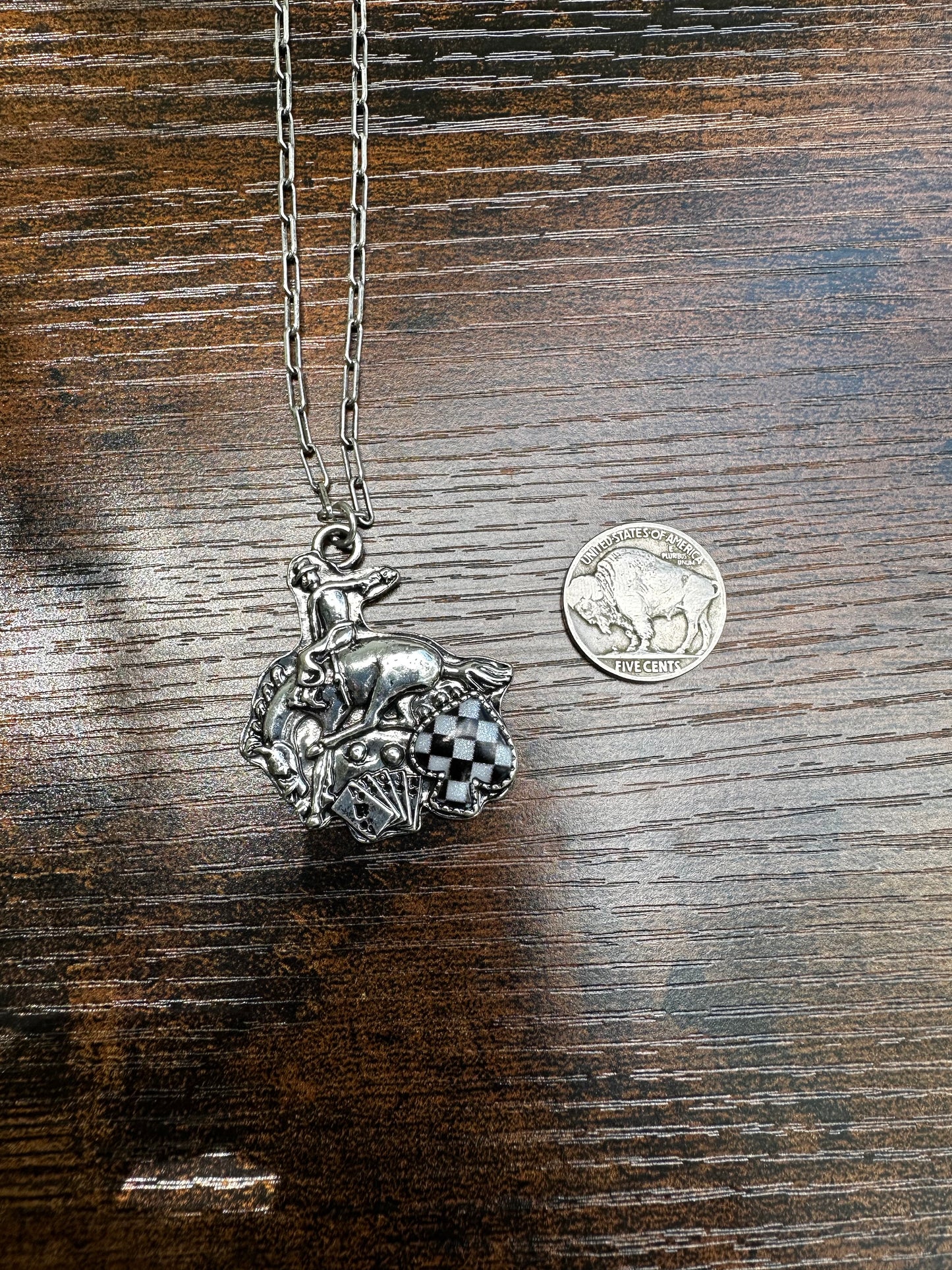 Buckin horse necklace