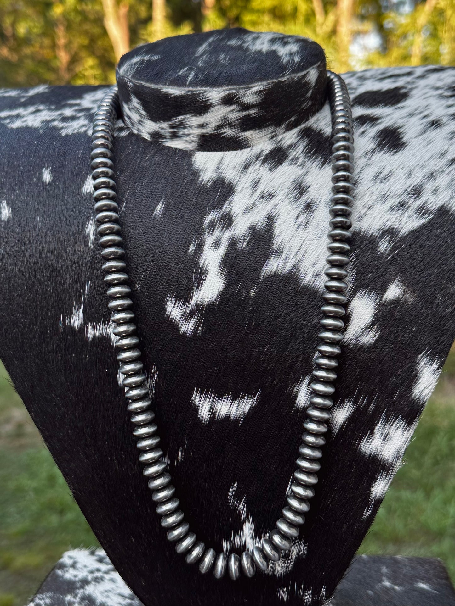 24” oval bead necklace