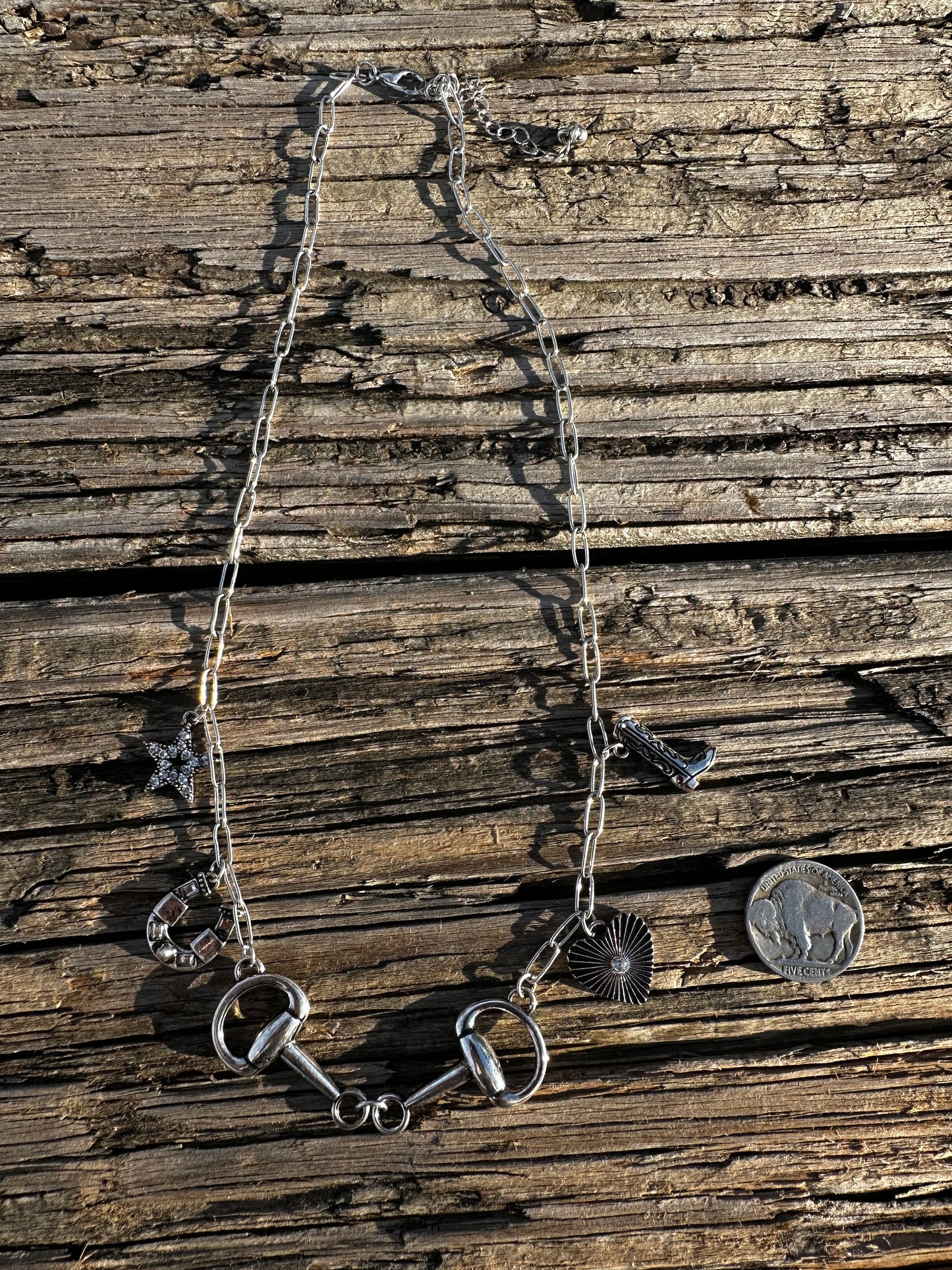 Snaffle charm necklace