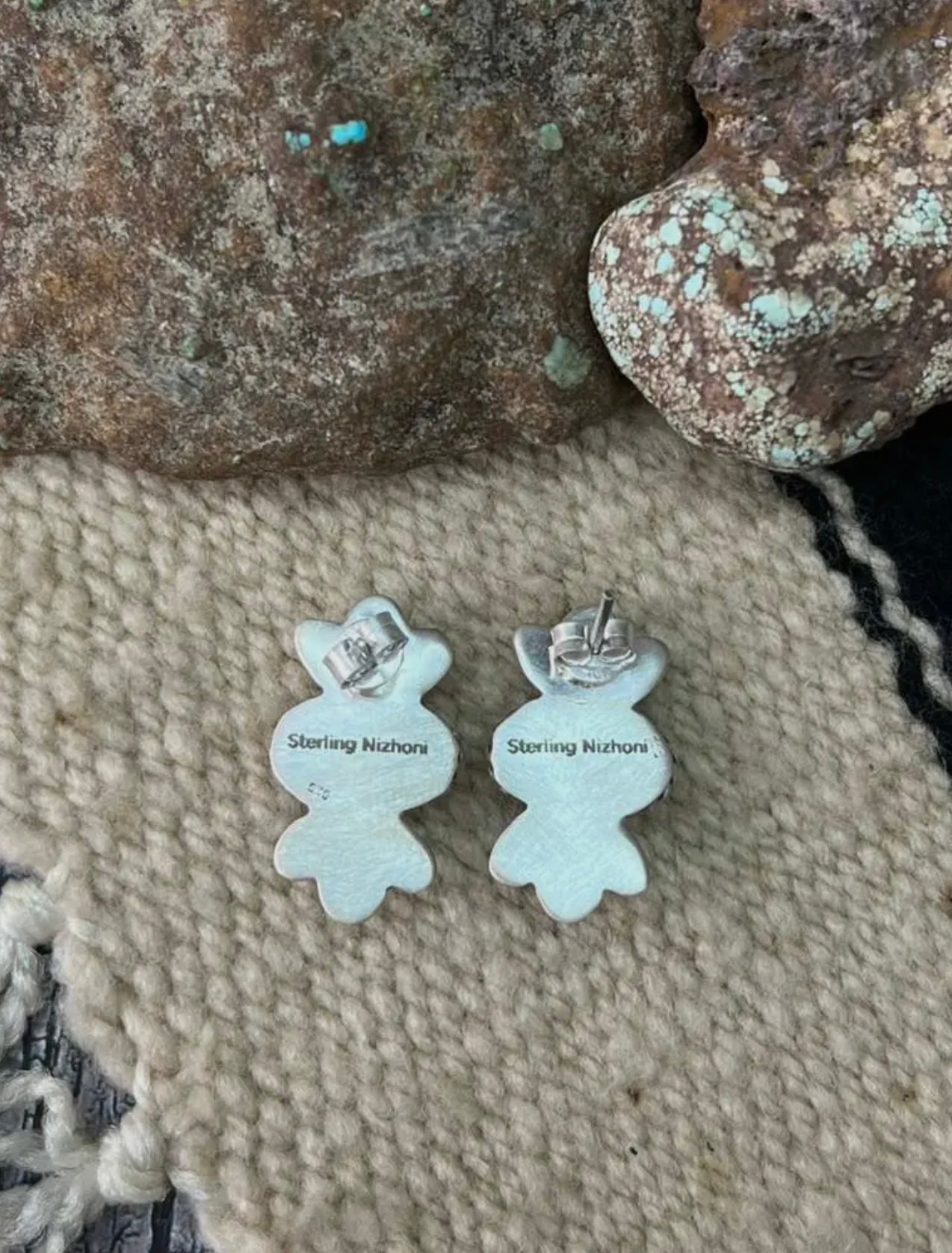Handmade Sterling Silver, KingmanTurquoise Post Studs