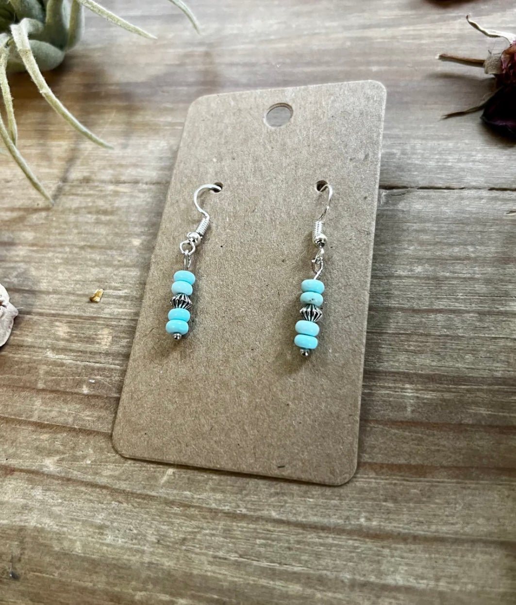 Turquoise magnesite dangle earrings