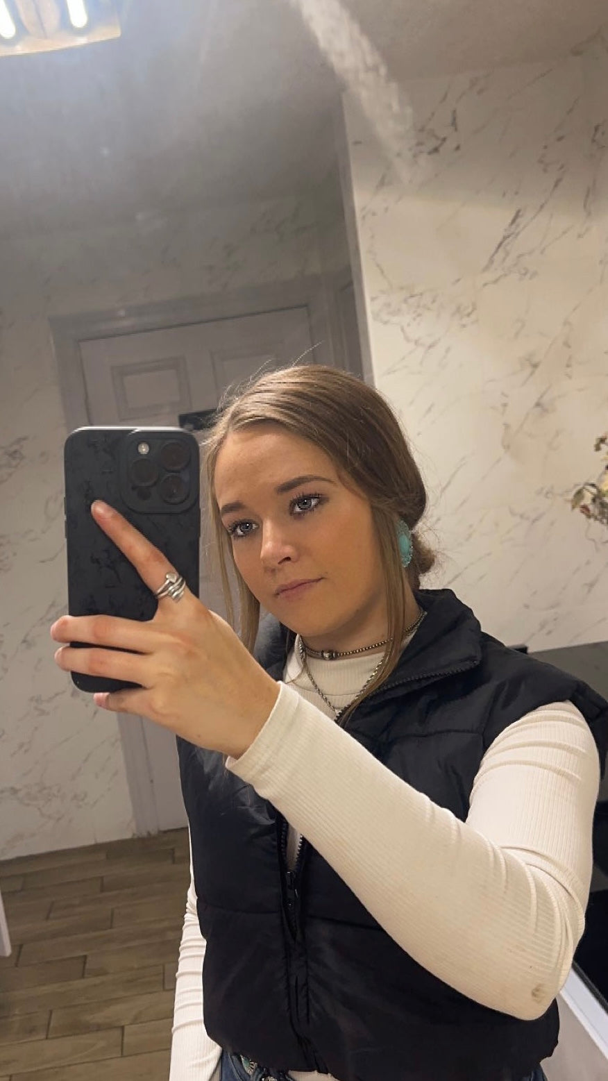 14 inch 3 mm Sterling Silver pearls choker with a 10 mm middle