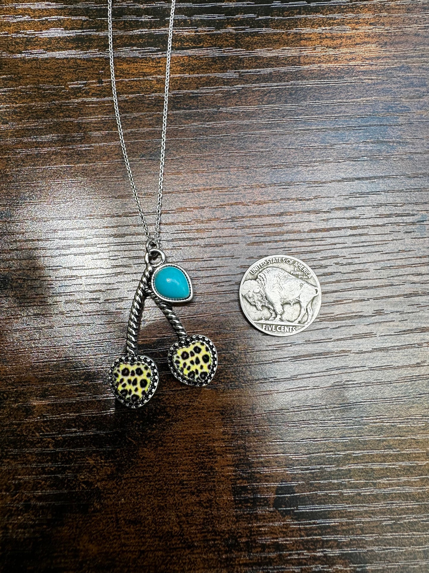 Cheetah cherry necklace
