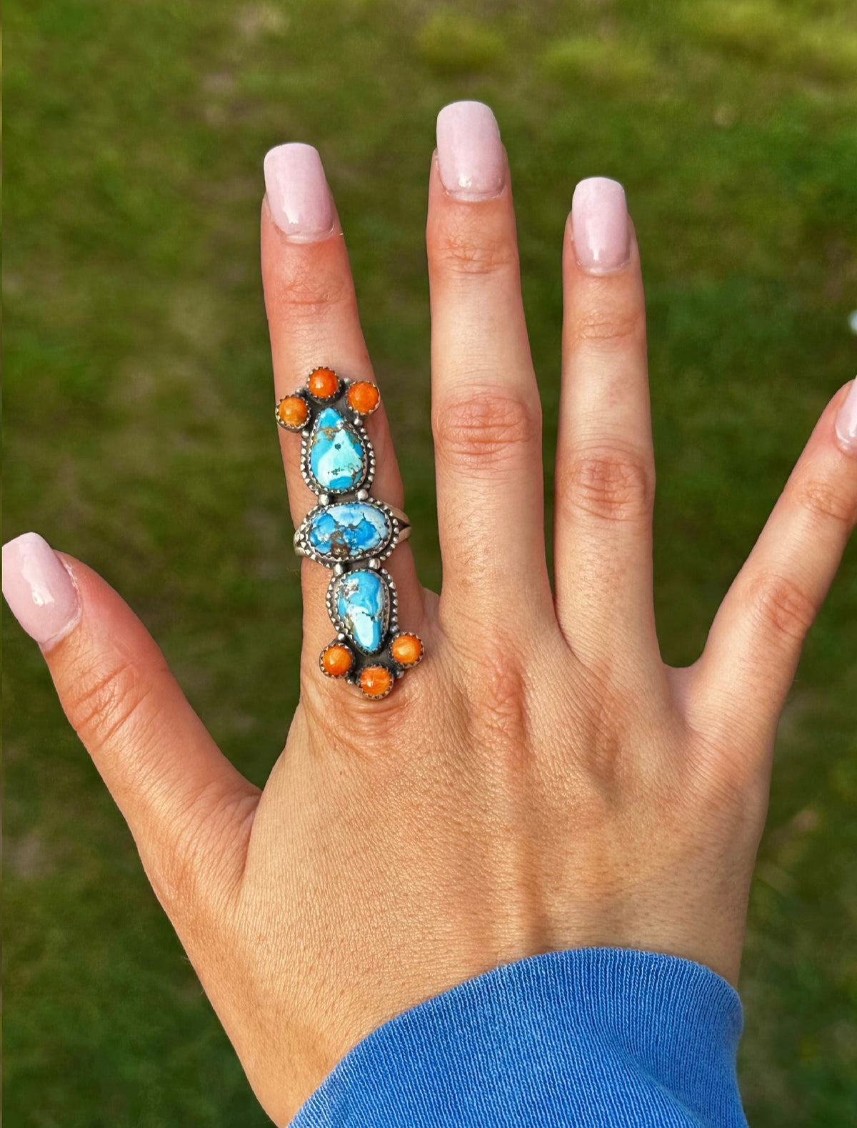 Golden hills & Orange spiny ring | fits just under a size 7