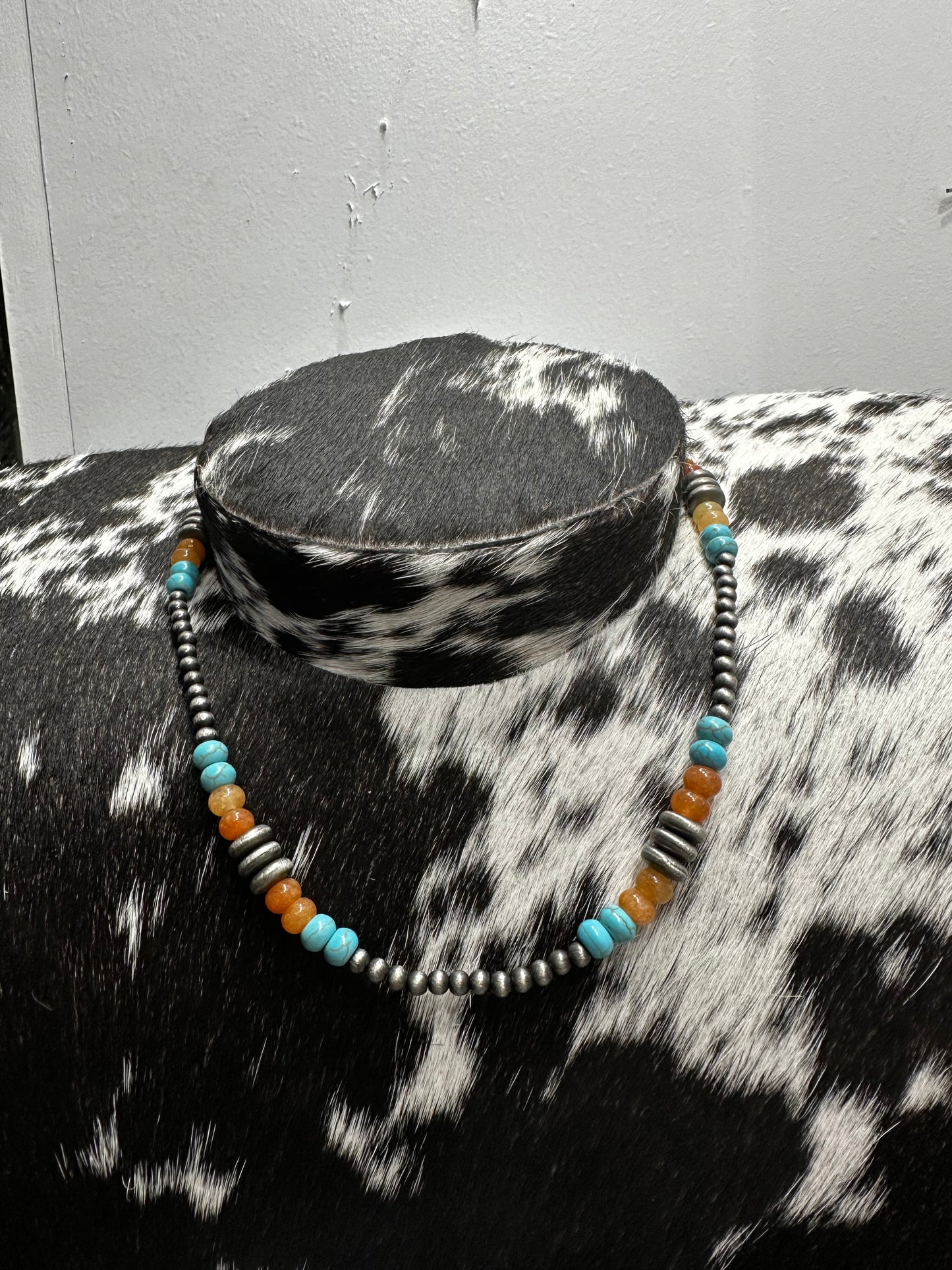 Orange & turquoise necklace