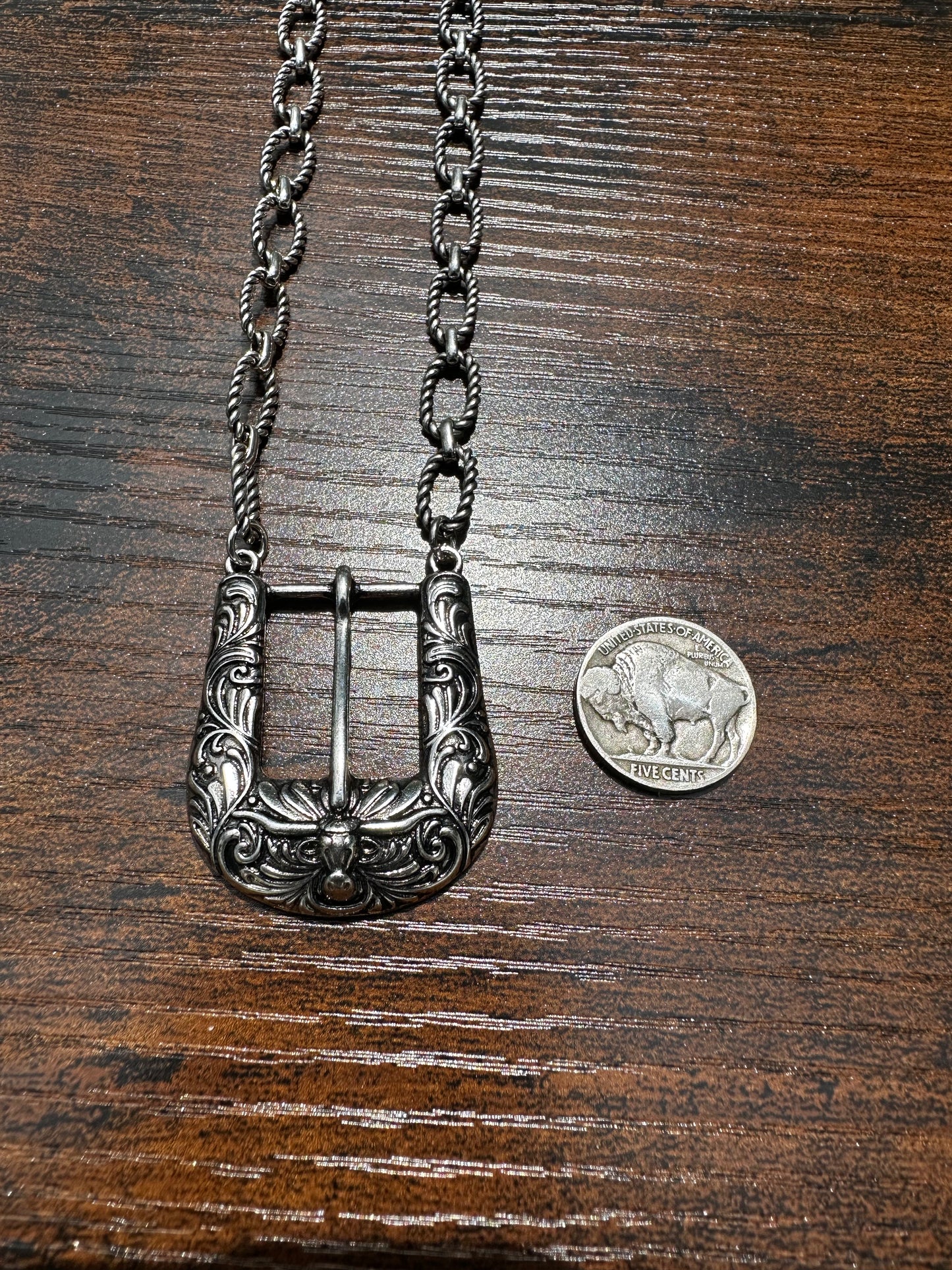 Longhorn buckle necklace