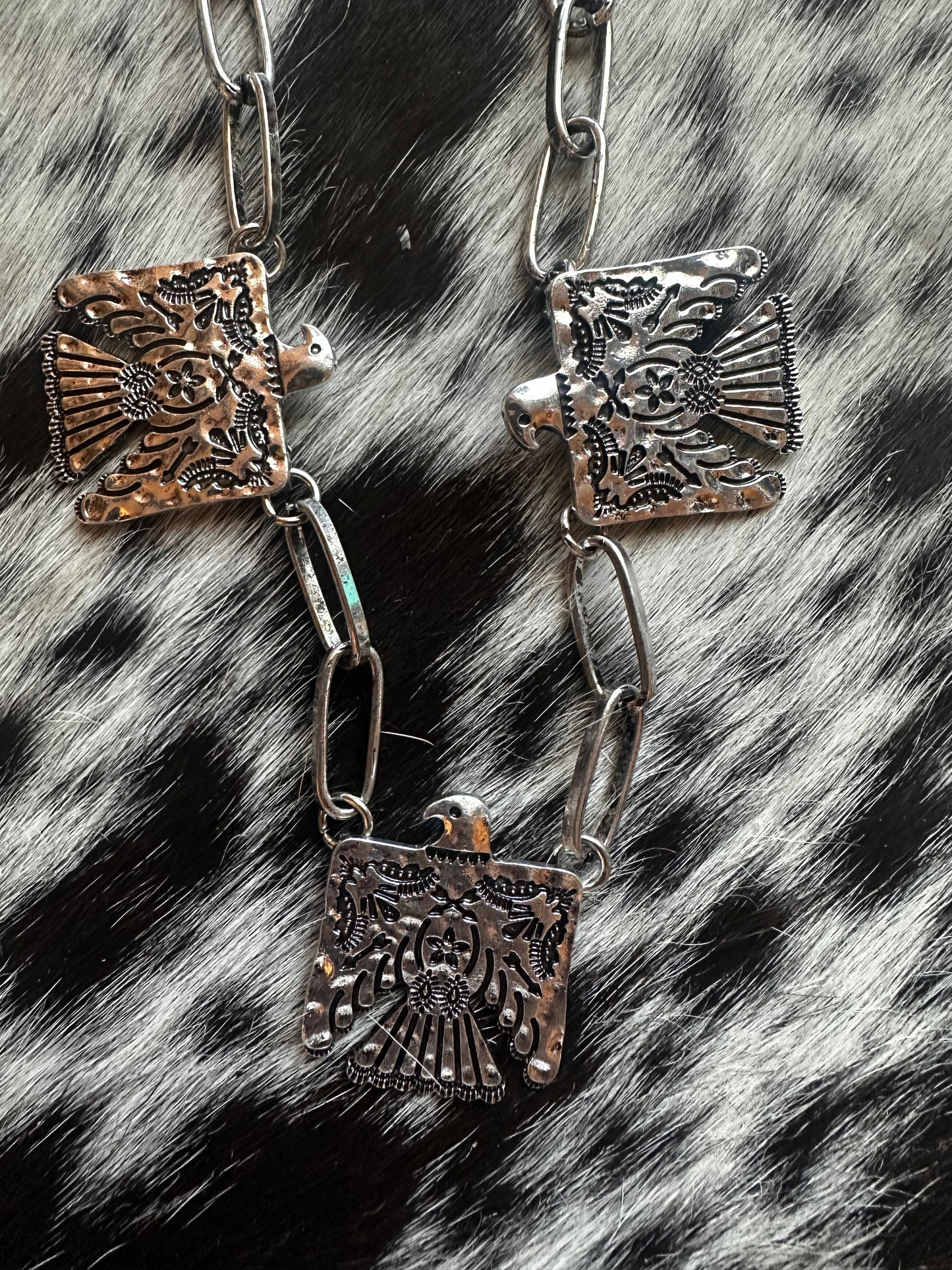 Triple thunder bird necklace
