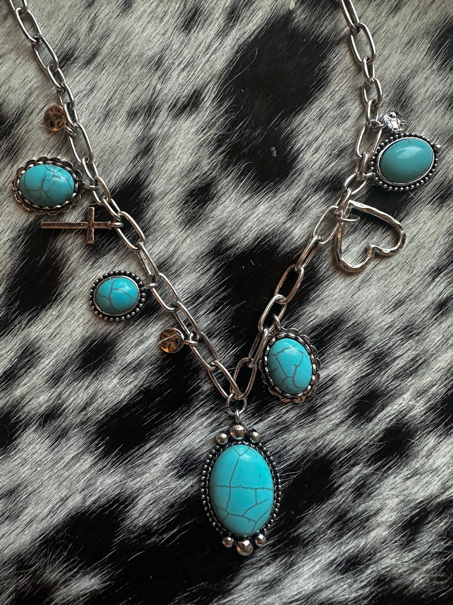 Turquoise charm necklace