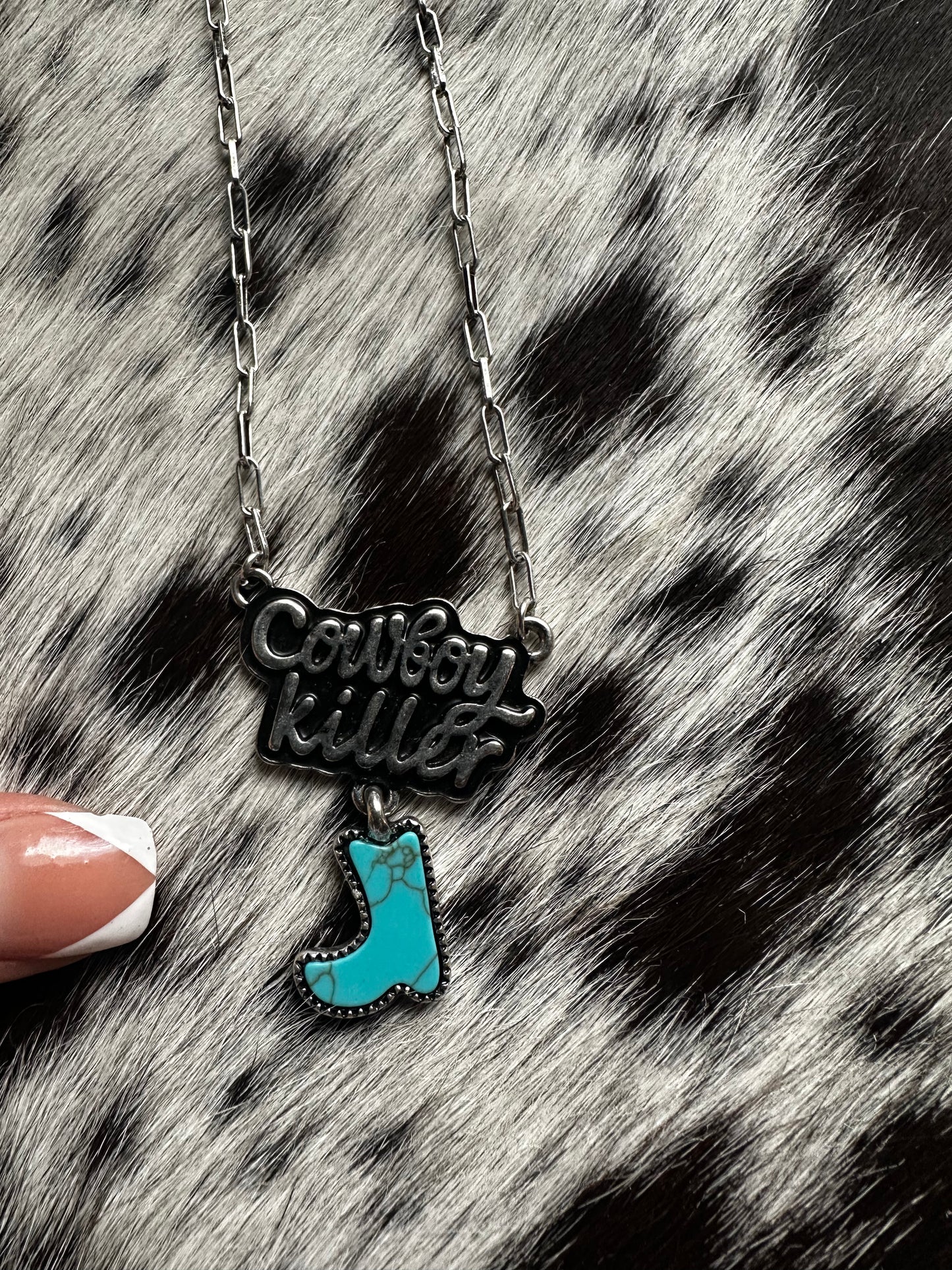 Cowboy killer boot necklace
