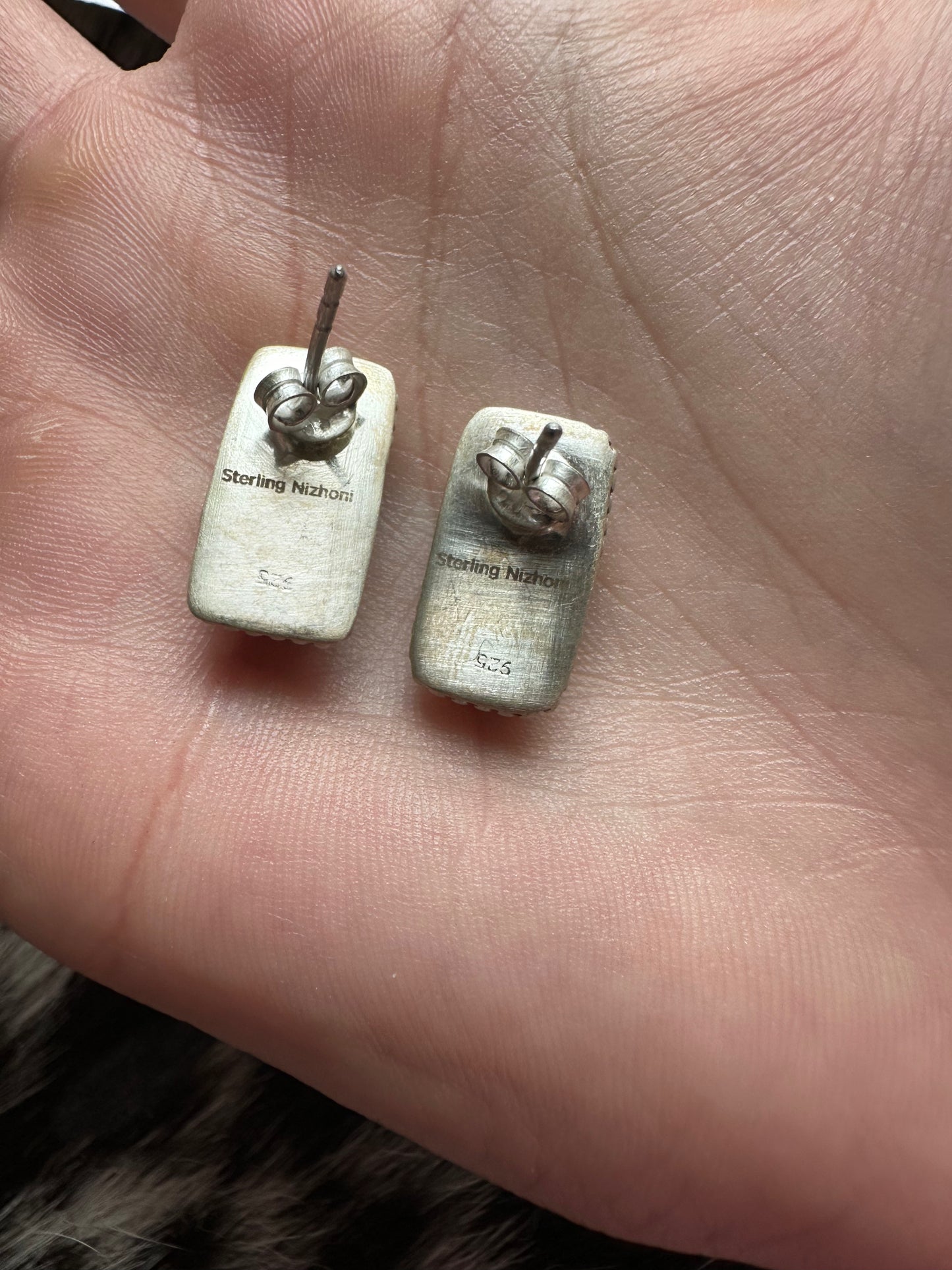 Handmade Sterling Silver, KingmanTurquoise Post Studs