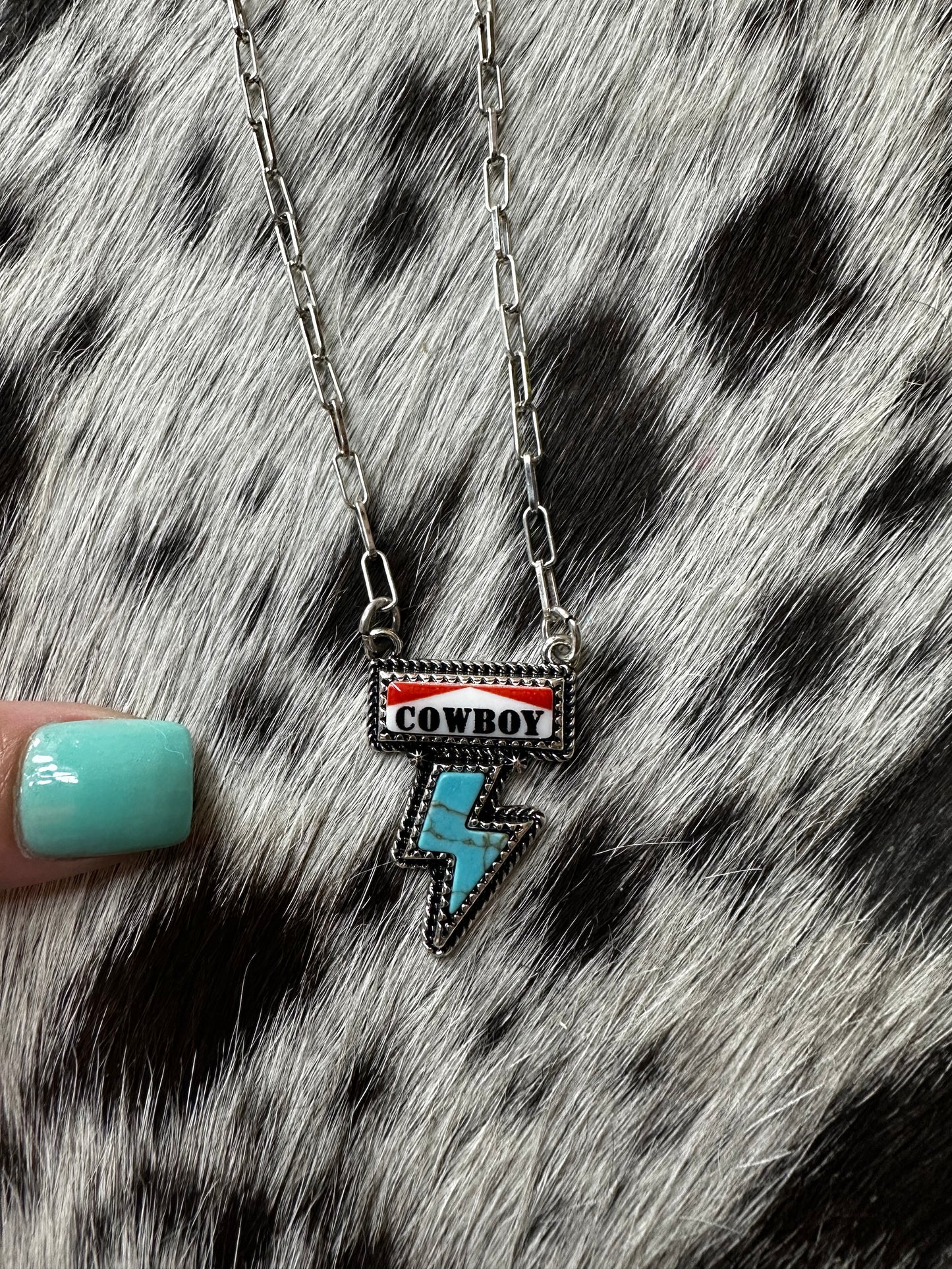 Cowboy lightning necklace