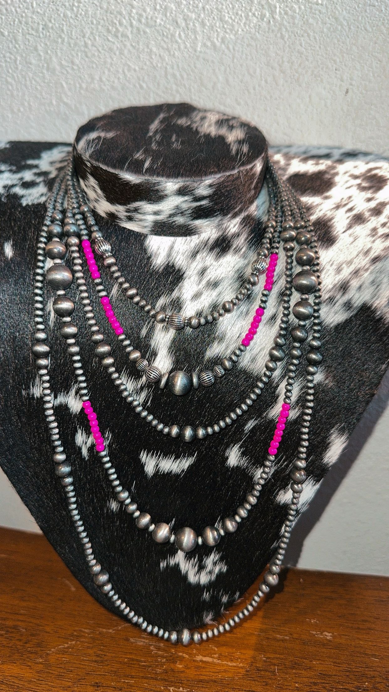 Pink 5 n 1 necklaces