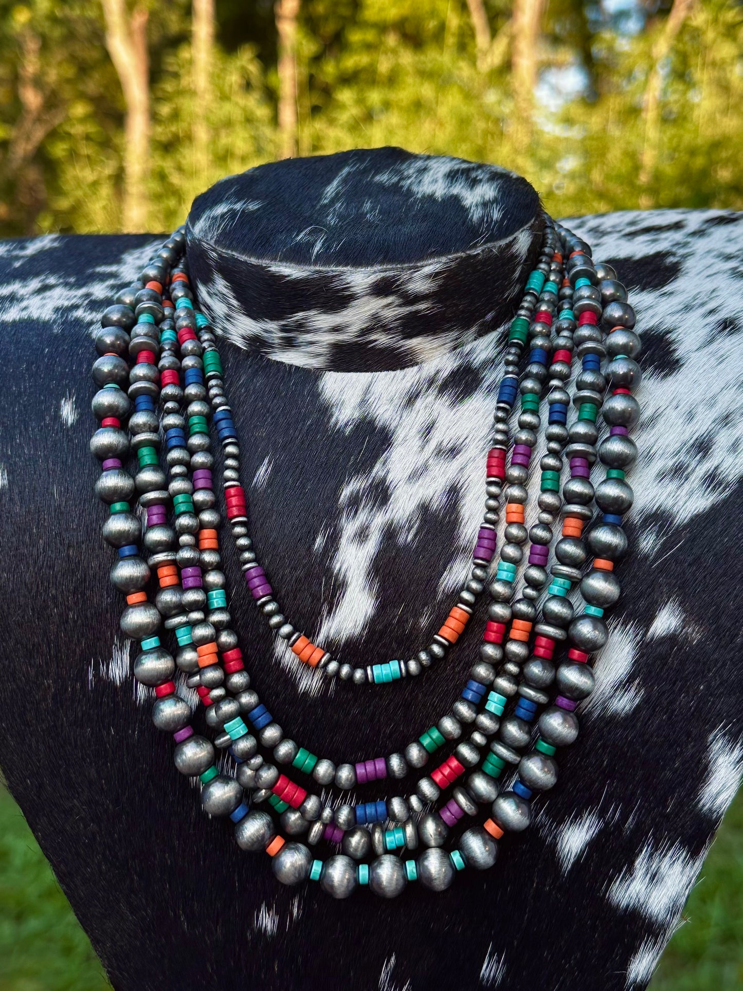 Multi color stacker necklace