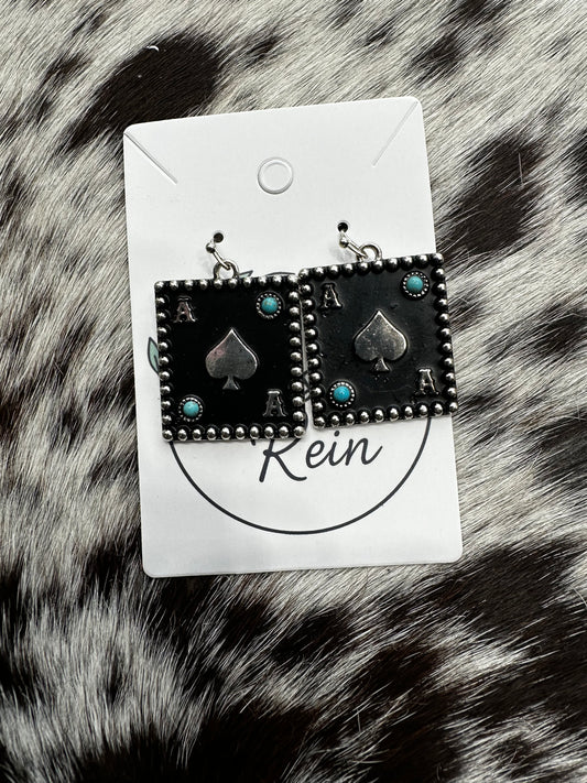 Ace card earrings