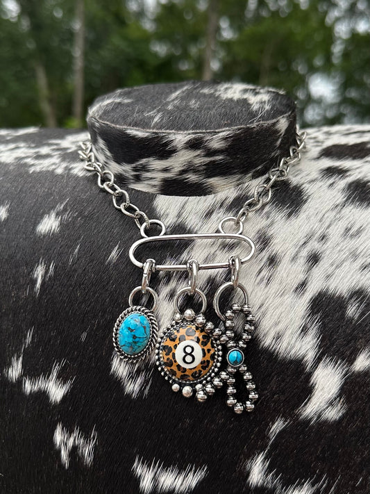 Cheetah 8 charm necklace