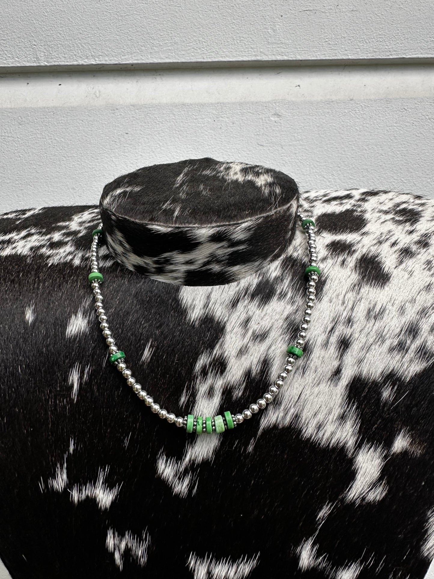 Green suede necklace