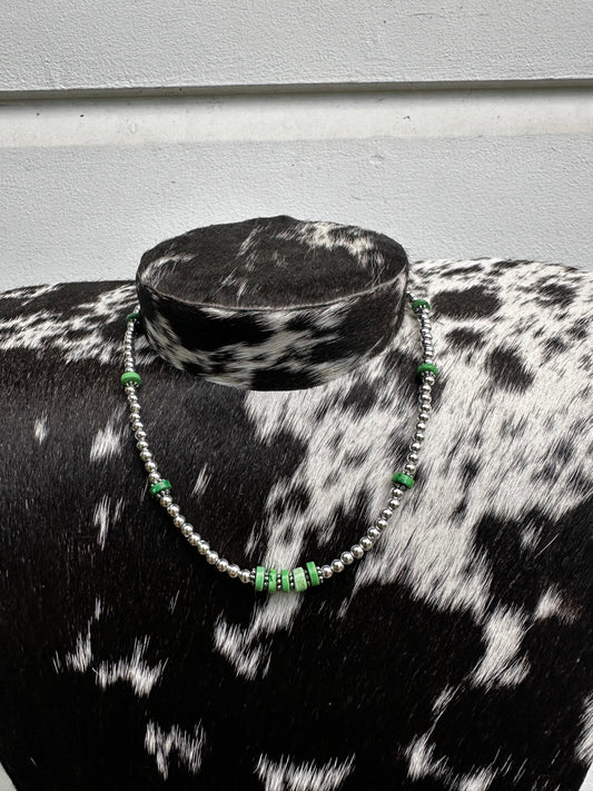 Green suede necklace