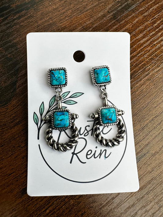 Blue bit earrings