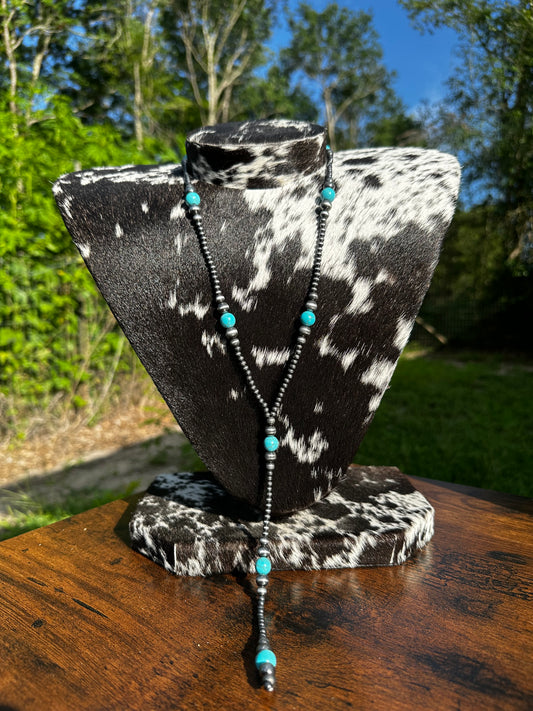 Turquoise lariat necklace
