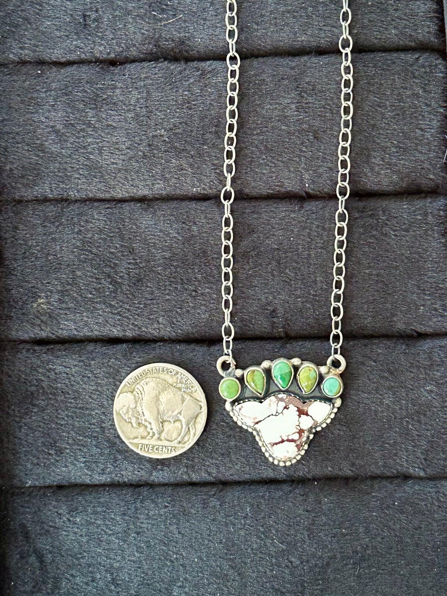 Wild horse and turquoise calf necklace