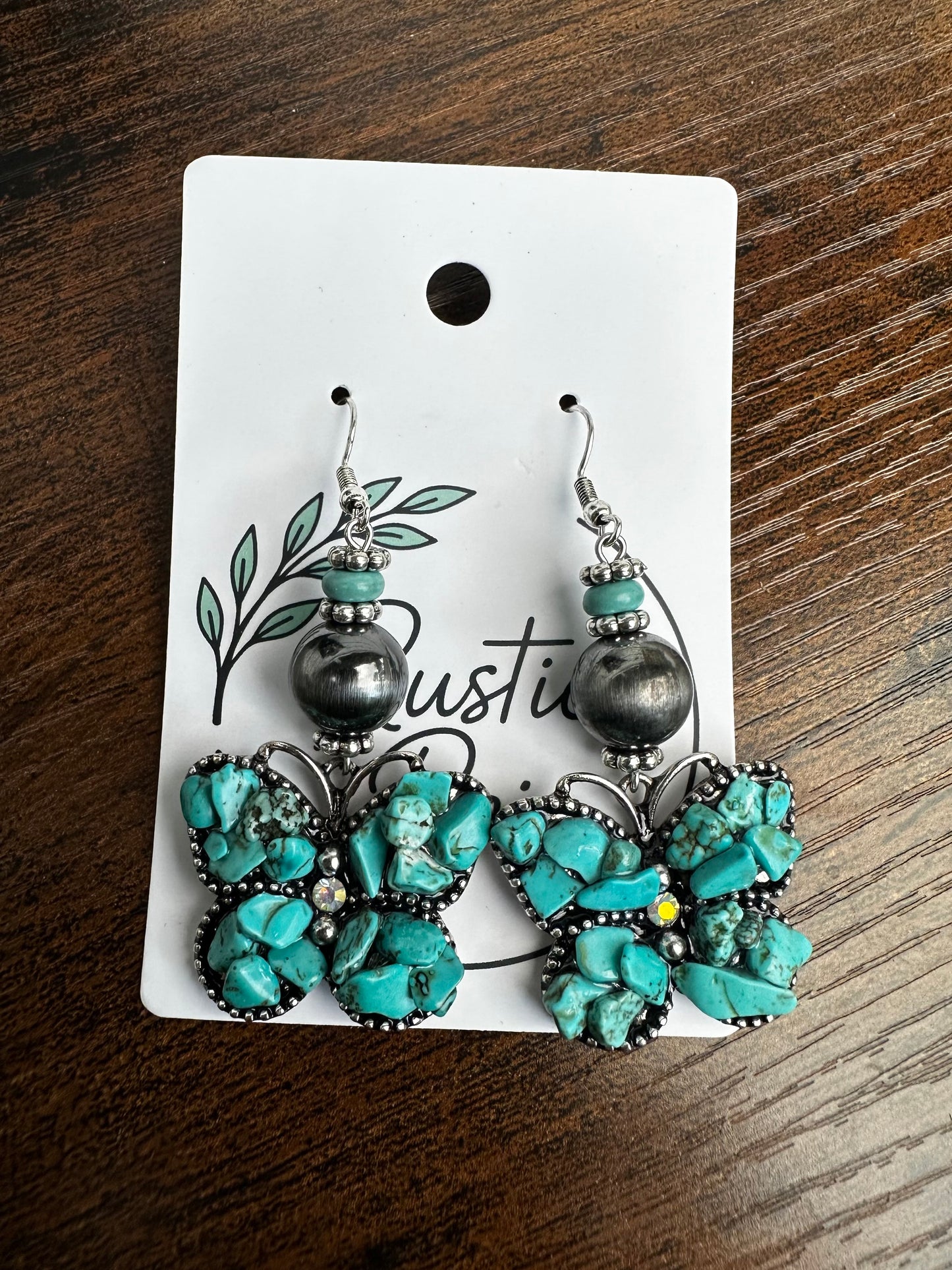 Butterfly stone earrings