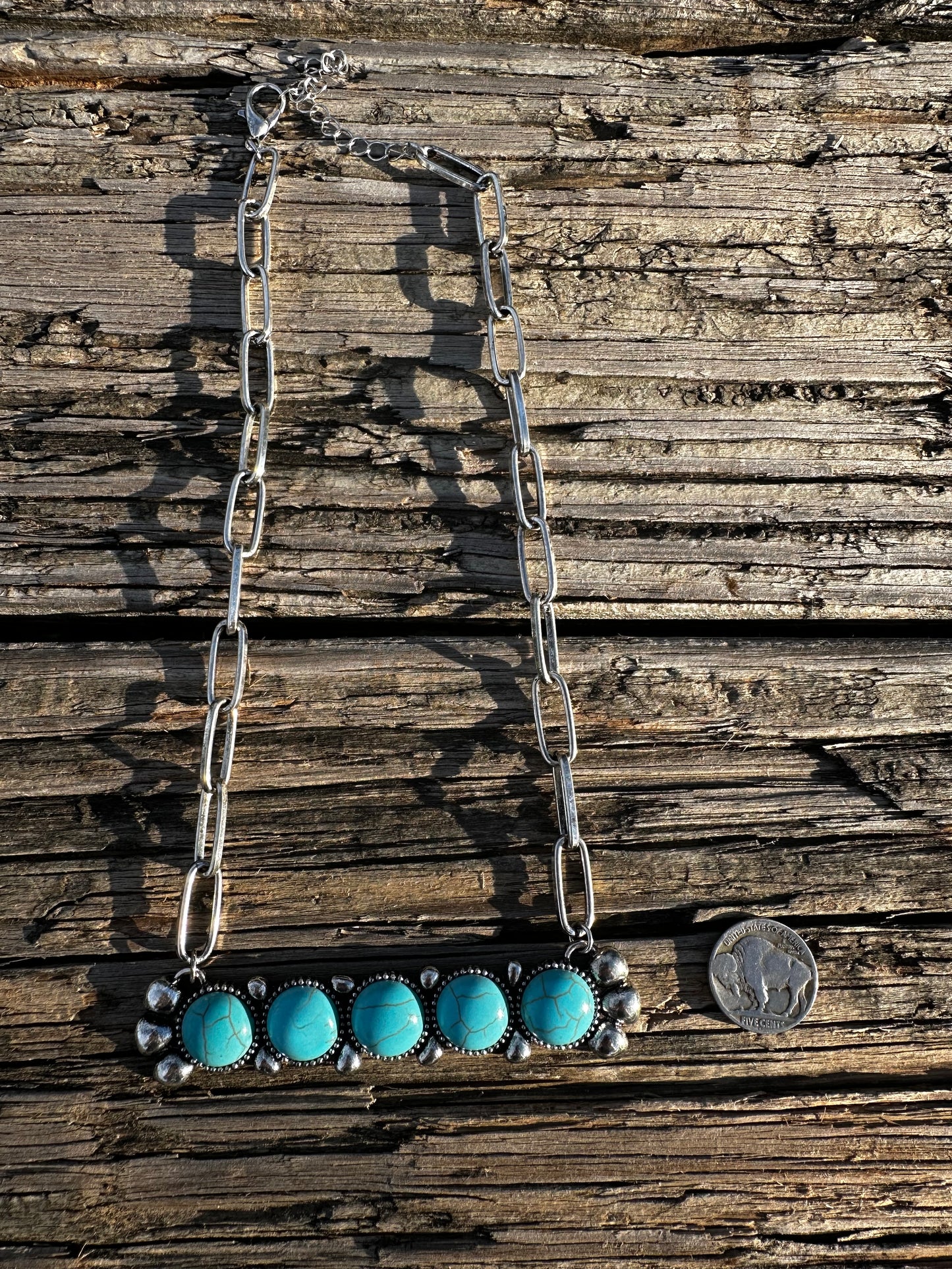5 stone bar necklace