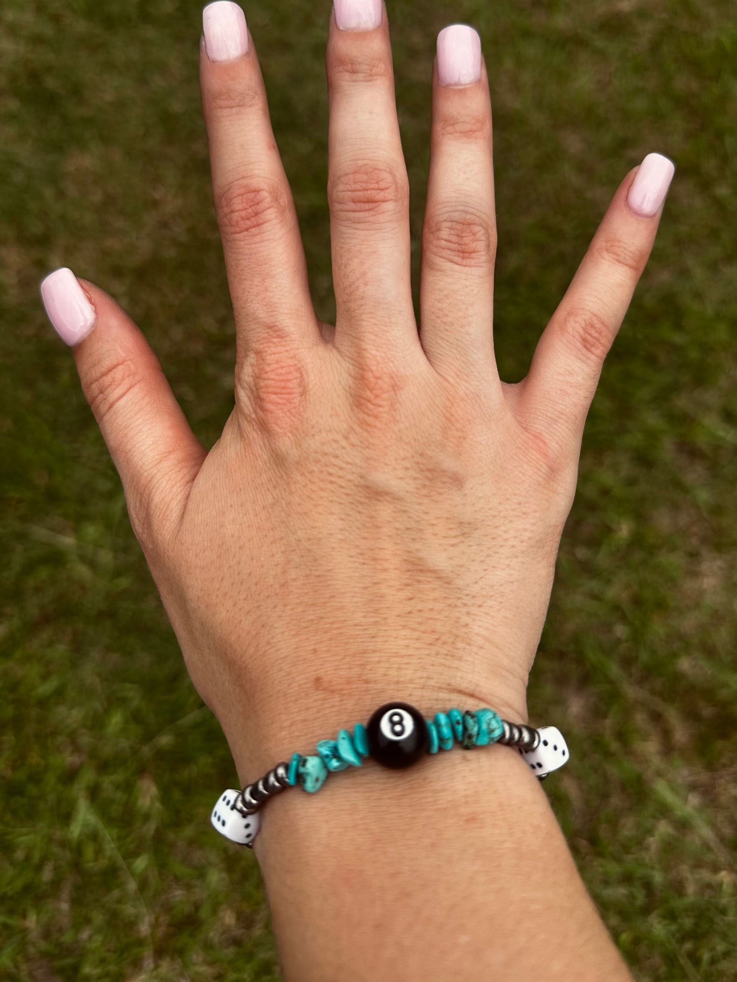 8 ball & dice stretch bracelet
