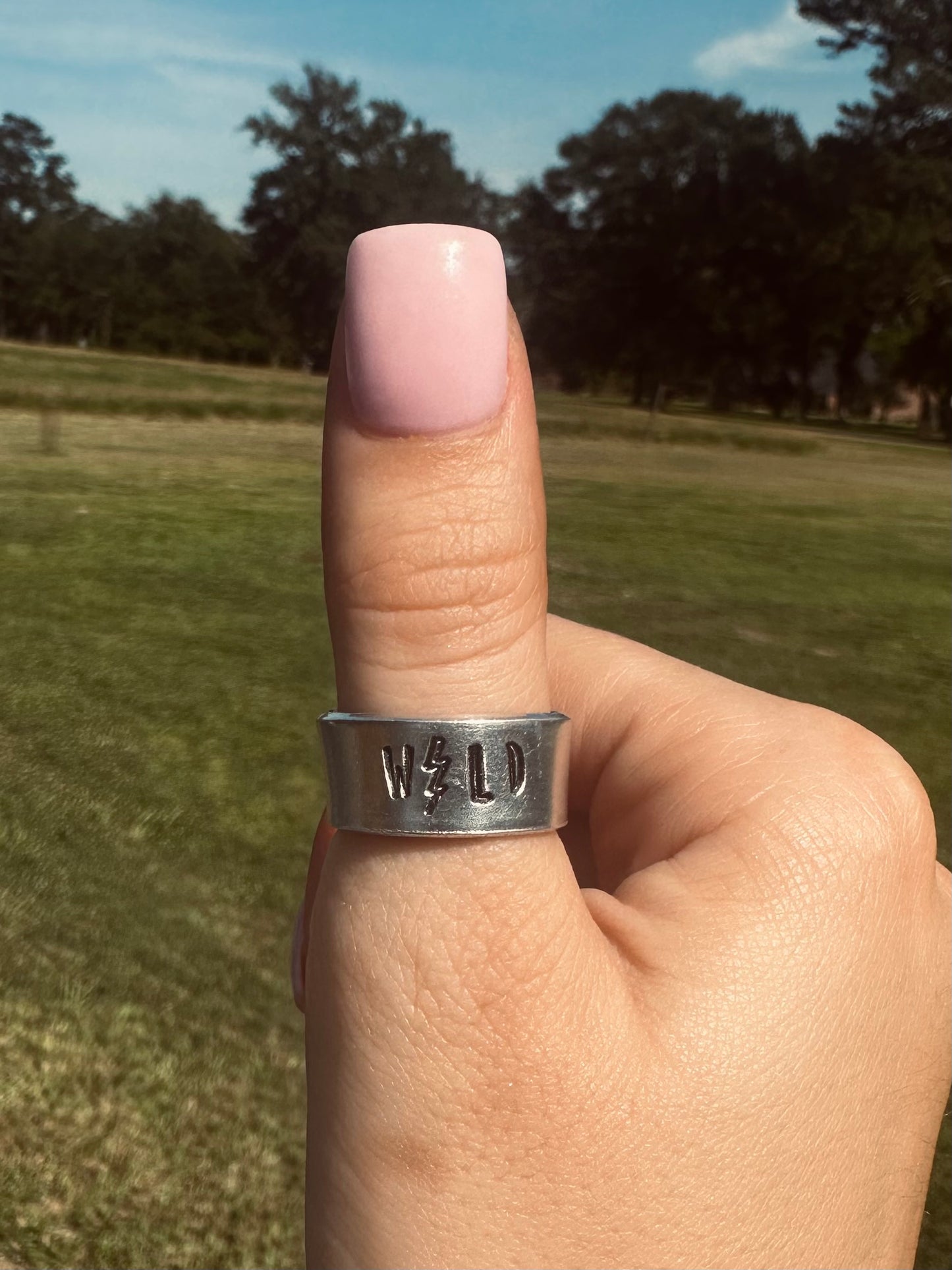Adjustable aluminum wild lightning ring