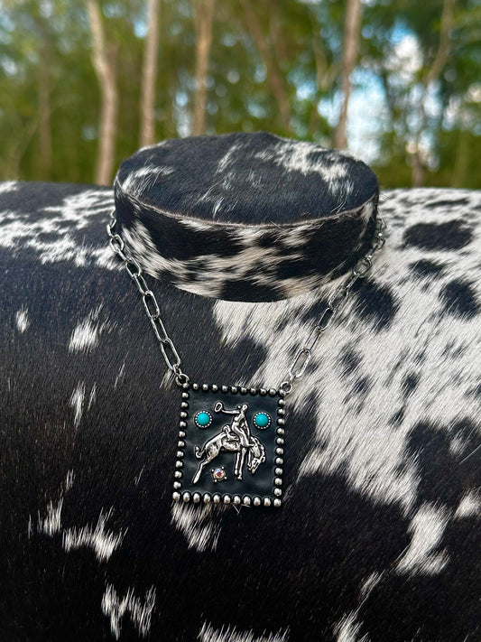 Buckin horse necklace