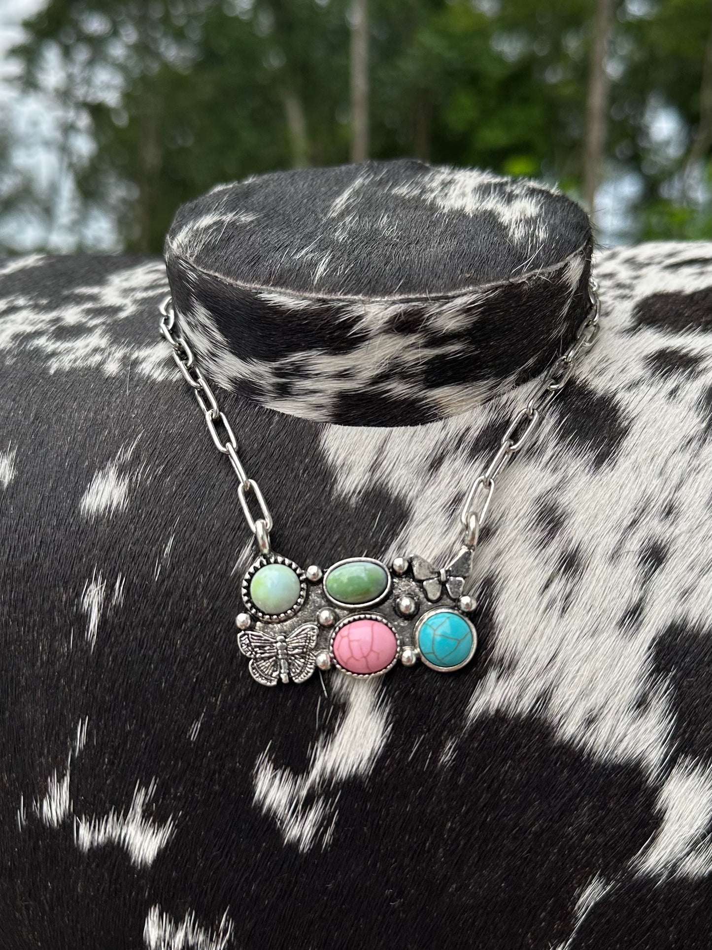 Butterfly multi color necklace