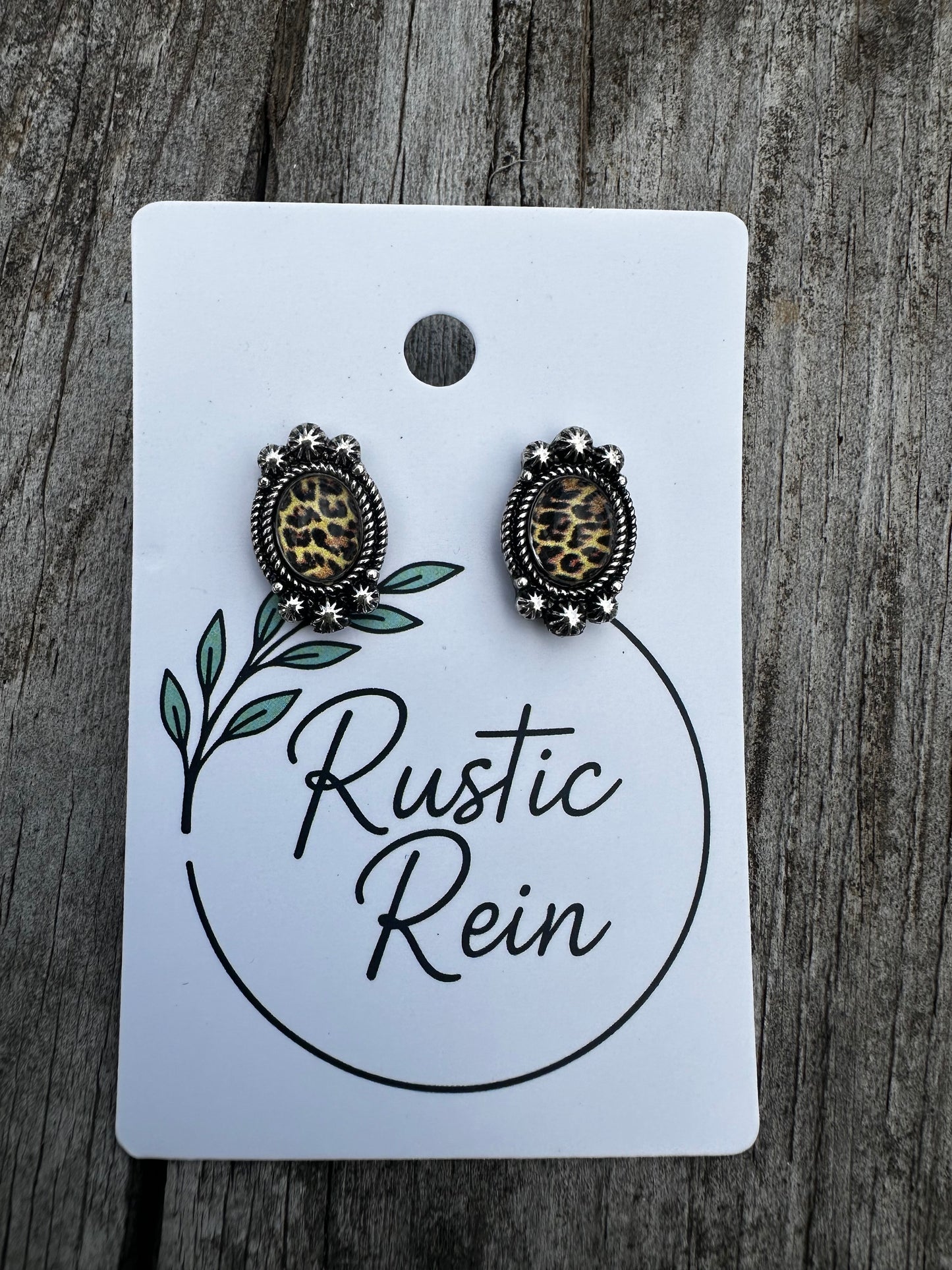Cheetah stud earrings
