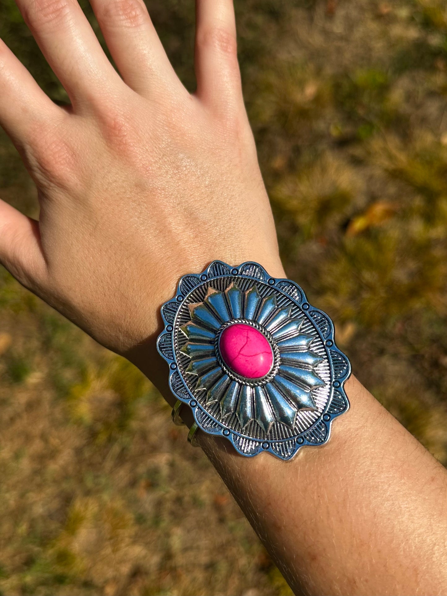 Pink concho bracelet