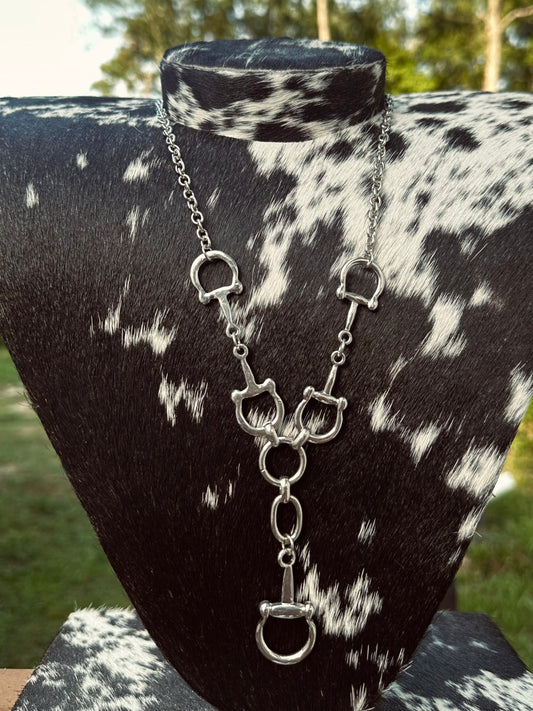 Snaffle bit lariat necklace
