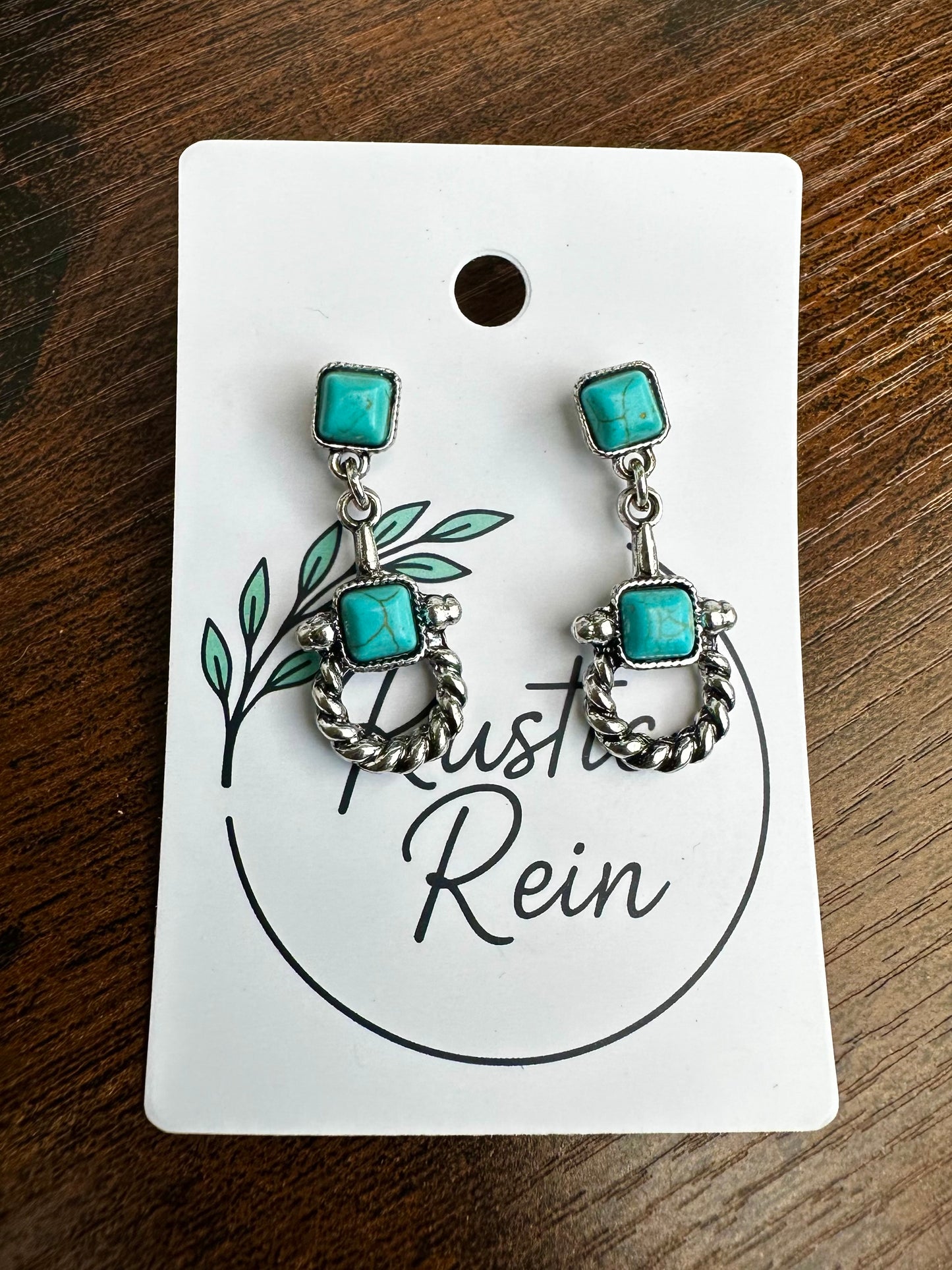 Turquoise bit earrings
