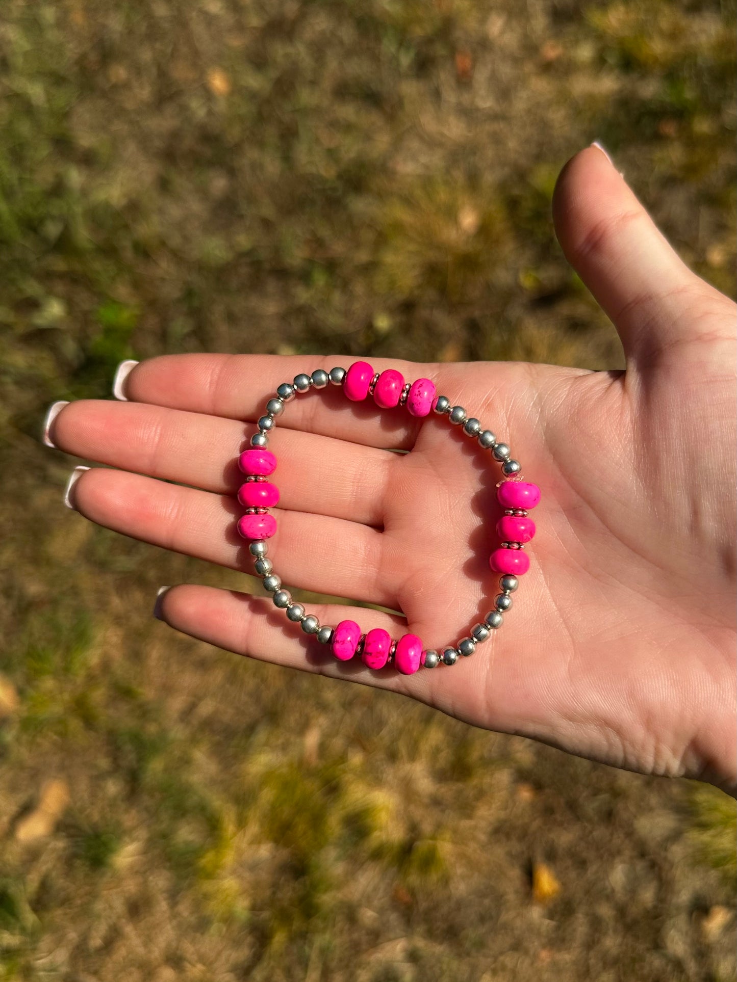 Pink stretch bracelet