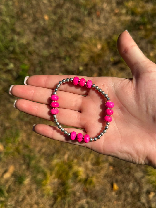 Pink stretch bracelet