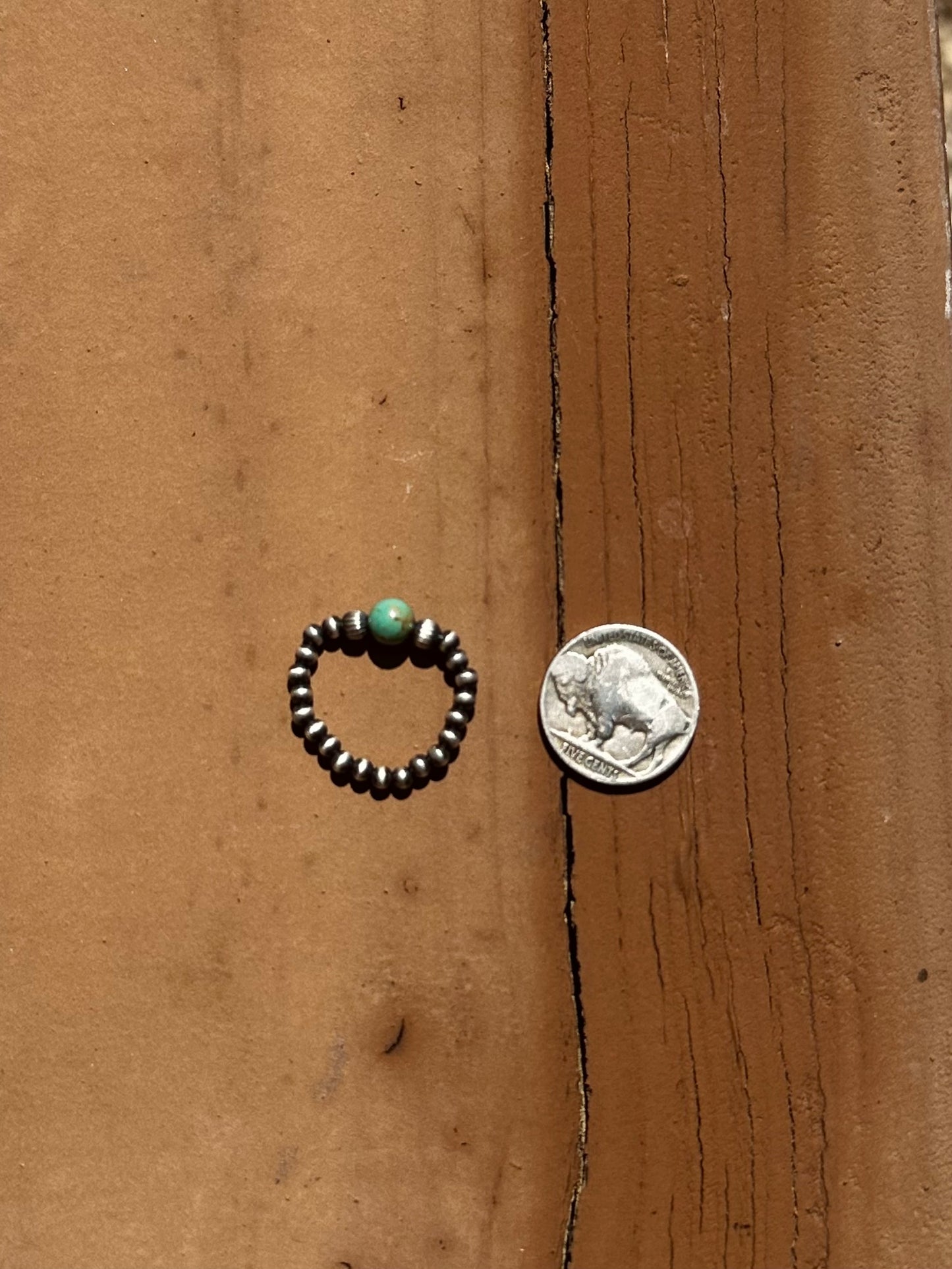 Sterling silver, pearl stretch ring