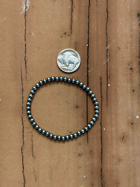 4mm Sterling silver stretch bracelet