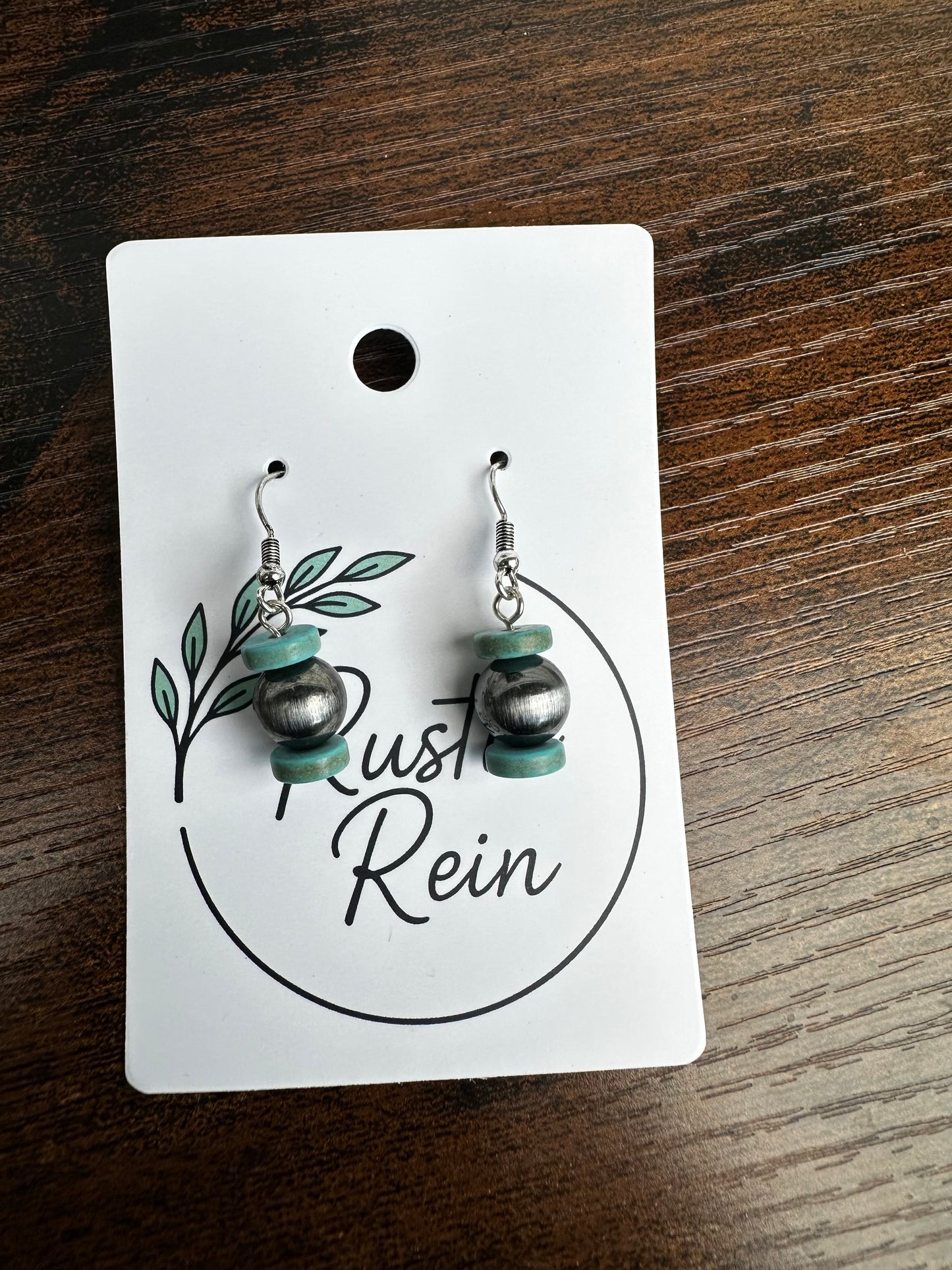Turquoise & pearl earrings