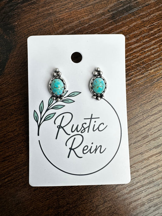 Turquoise stud earrings