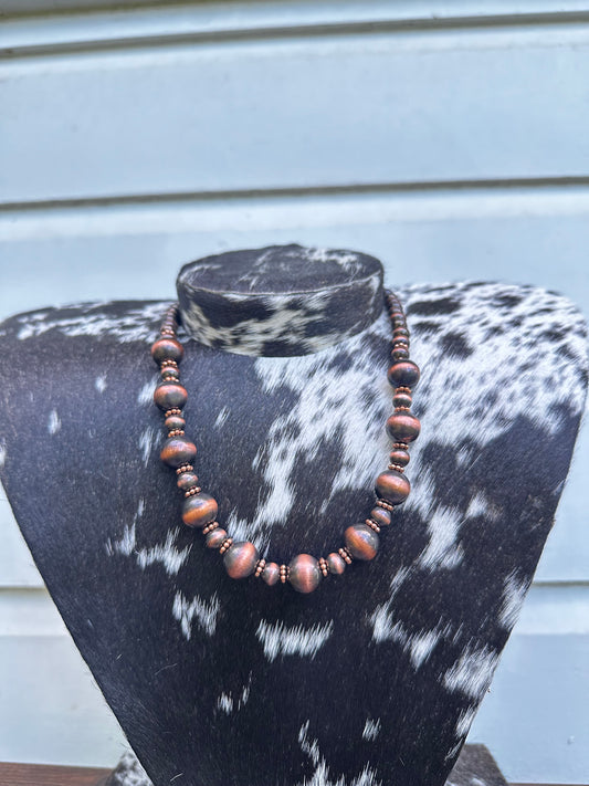 6&10mm Copper color necklace