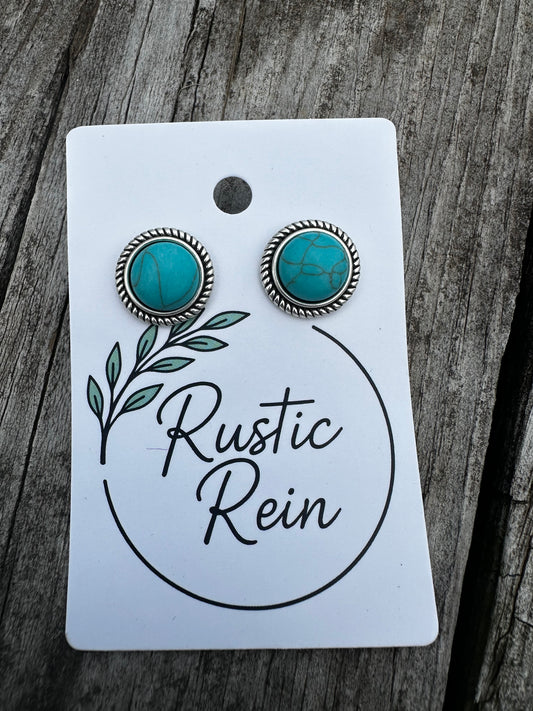 Turquoise stud earrings
