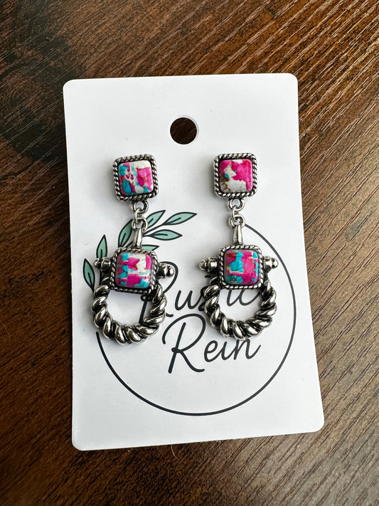 Cotton candy bit earrings
