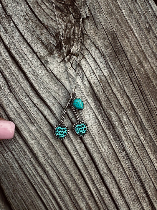 Cheetah cherry necklace
