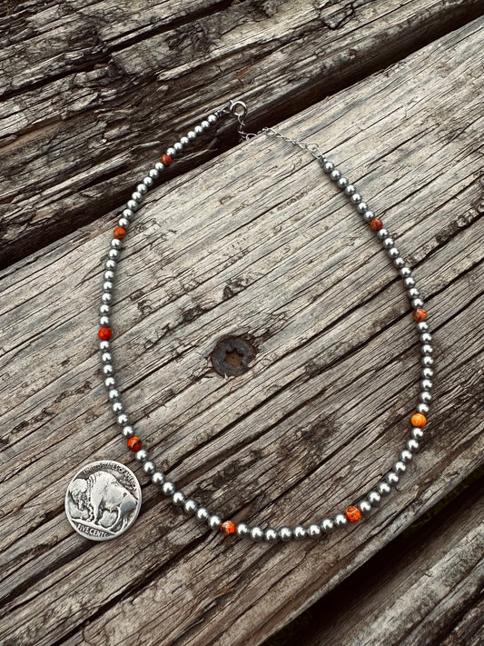 4 mm choker silver plated with orange