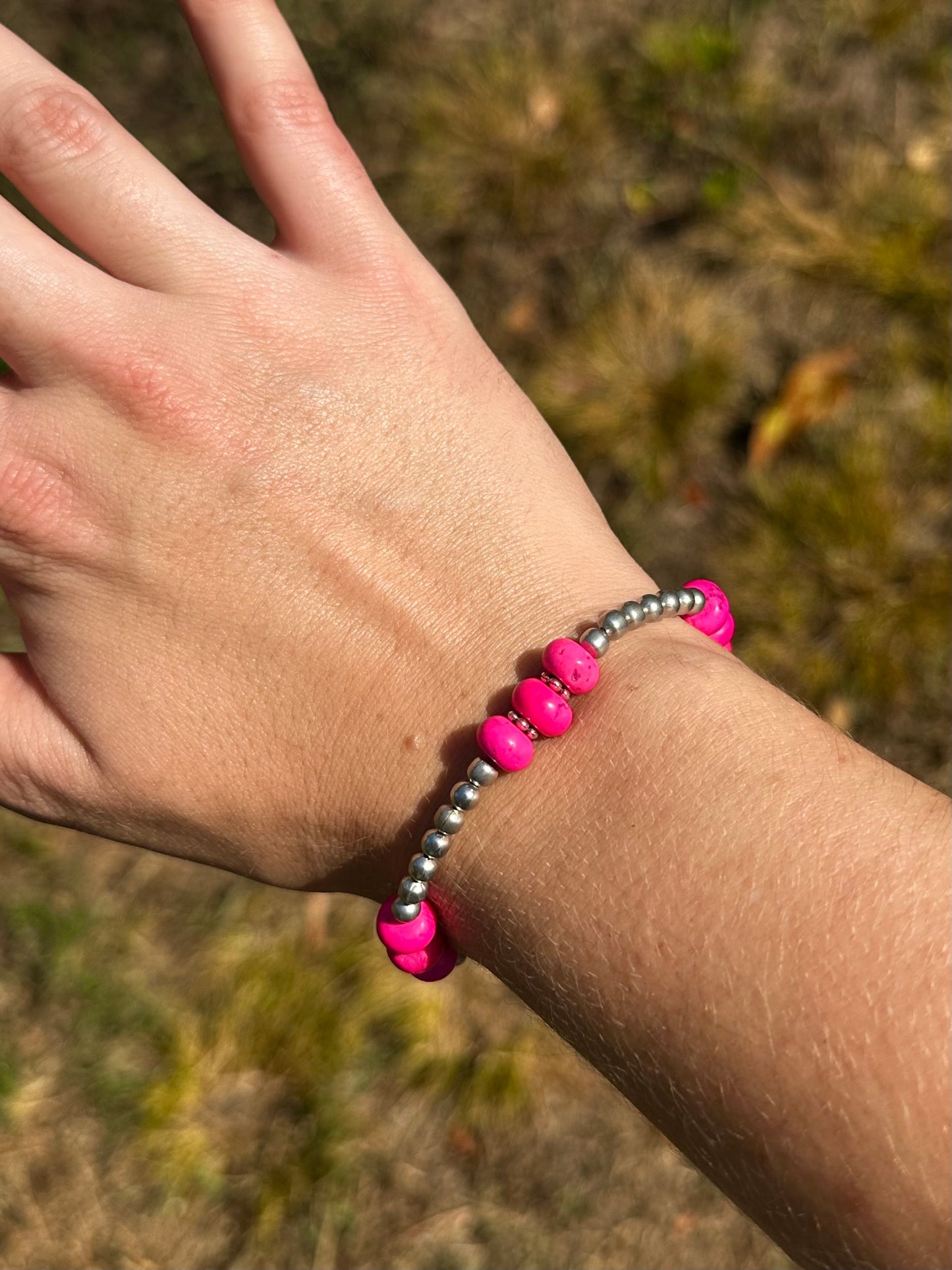 Pink stretch bracelet