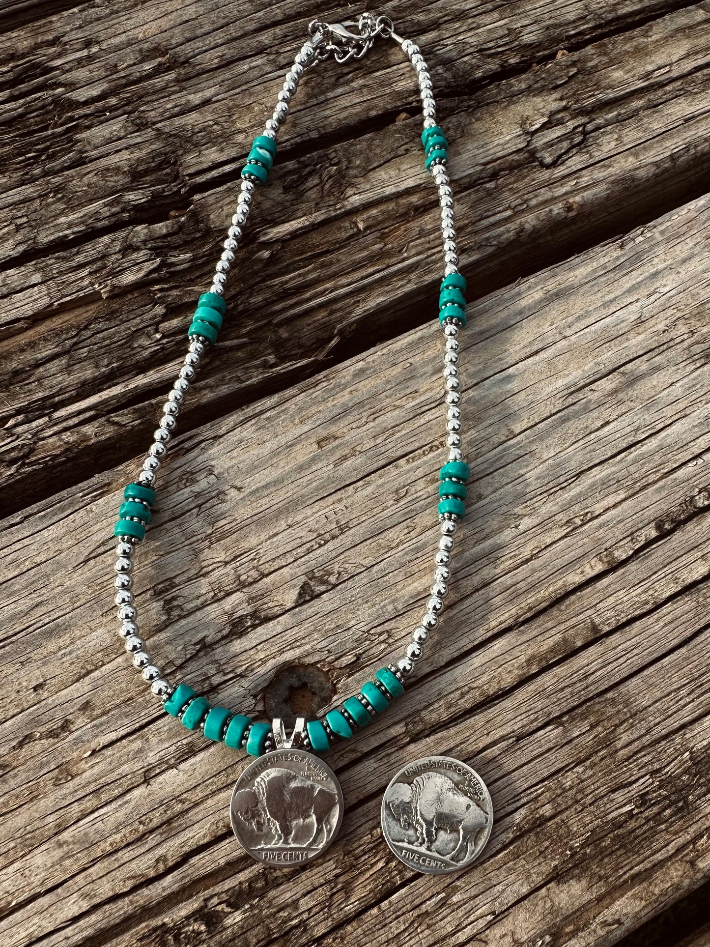 Authentic buffalo nickel necklace