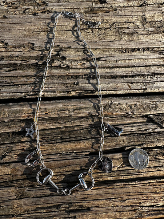 Snaffle charm necklace