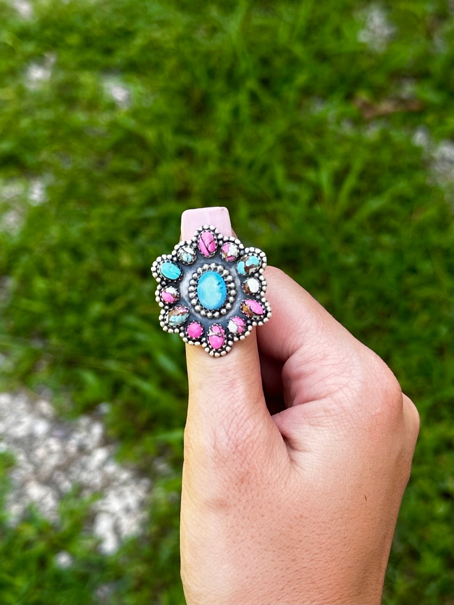 Size 6.5 cotton candy & Golden Hill ring